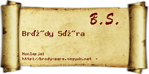 Bródy Sára névjegykártya