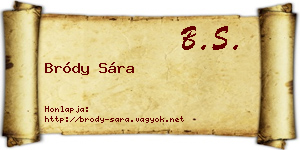 Bródy Sára névjegykártya